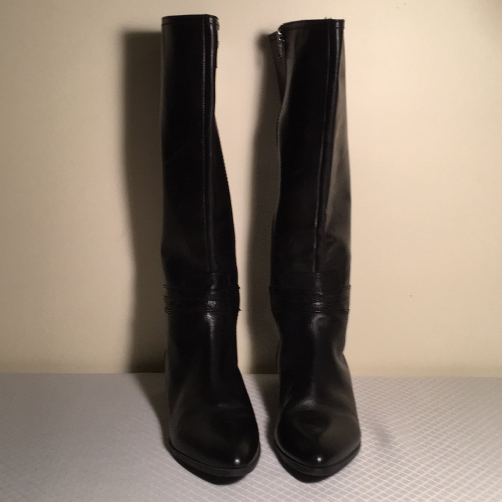 Nine West Pointed Toe Black Riding Boots